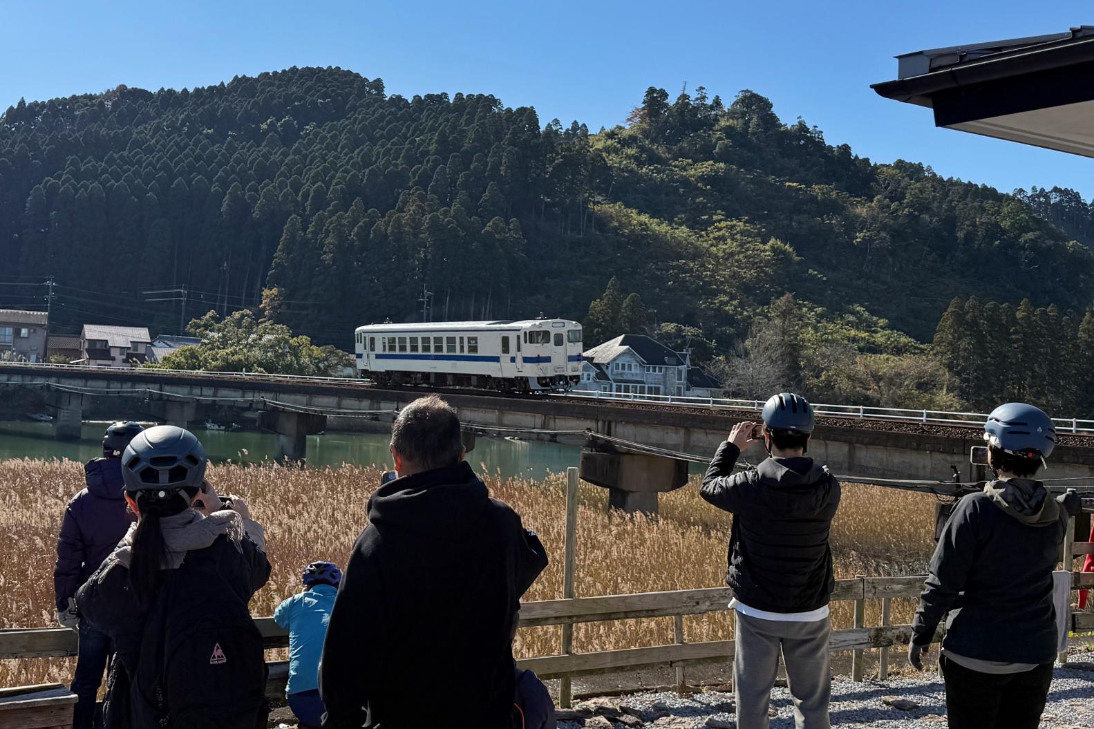 日南線の電車と鉄橋-1